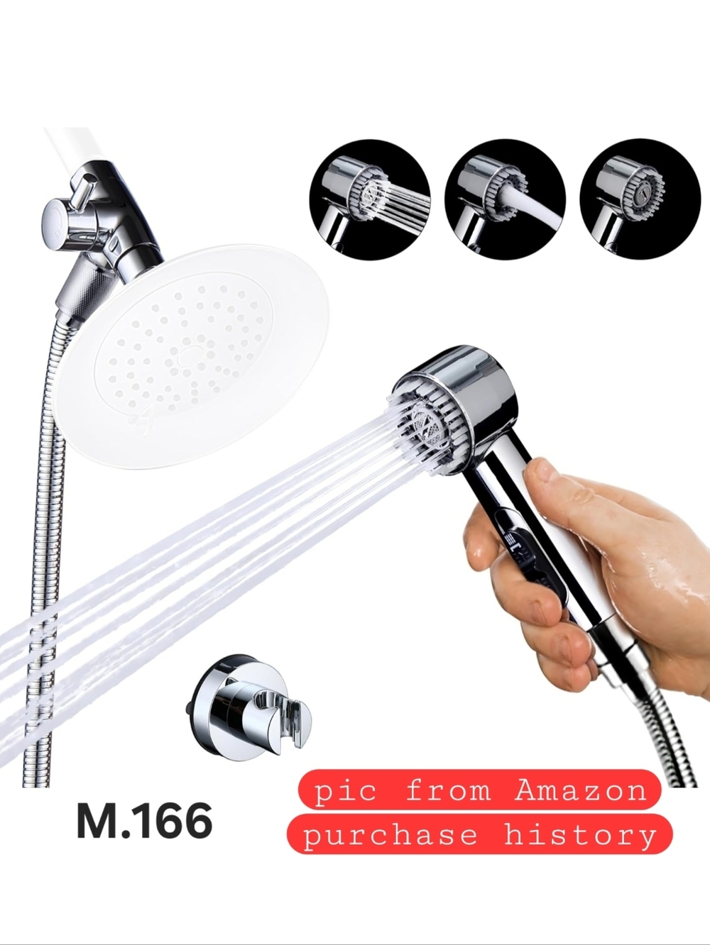 M.166 - NIB V-Frankness 3 Mode Dog handheld shower sprayer attachment, Unused